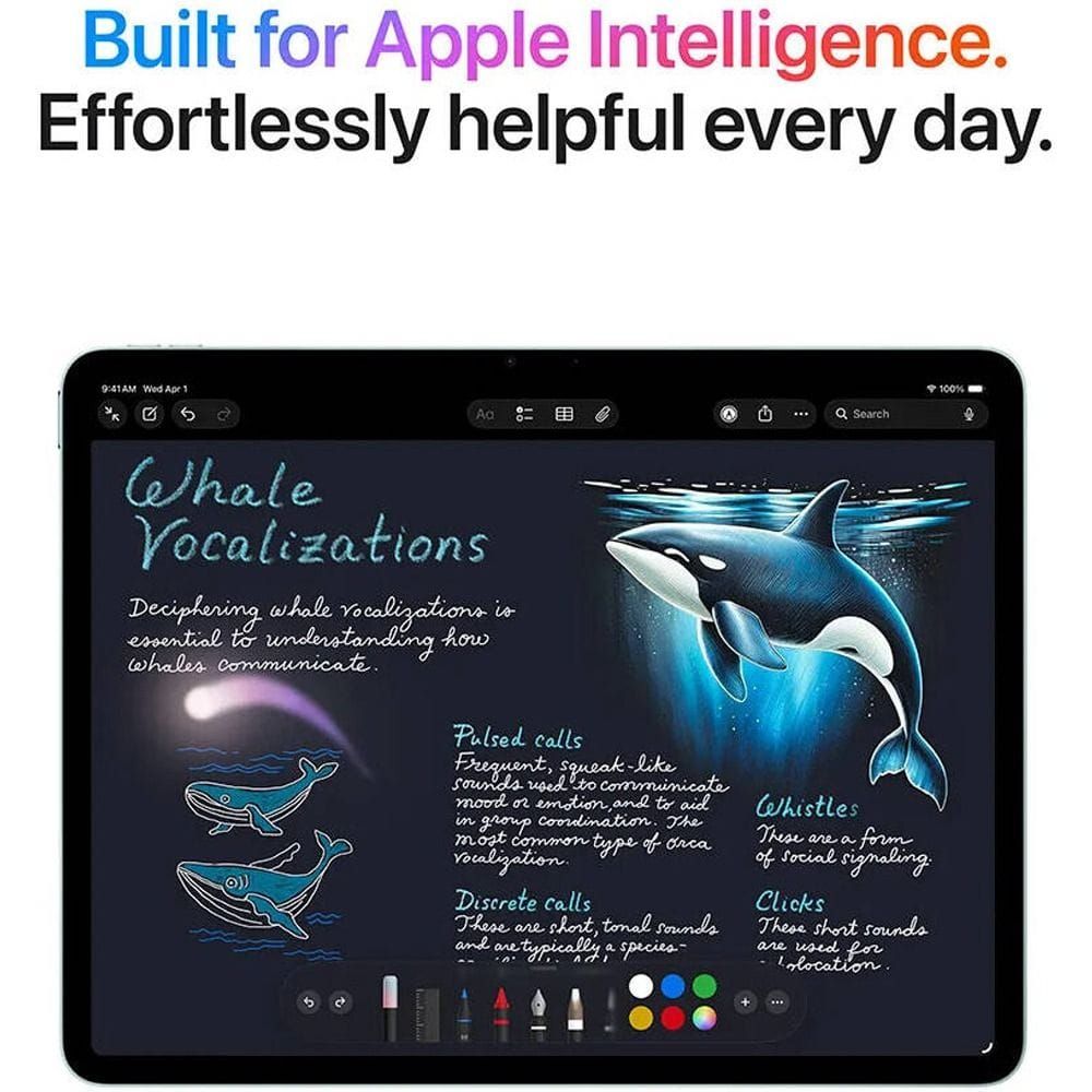 Apple iPad Air 13-inch Wi-Fi Tablet, 128GB Storage, Liquid Retina Display, Apple Intelligence, Touch ID | Purple - MH5T4AB/A