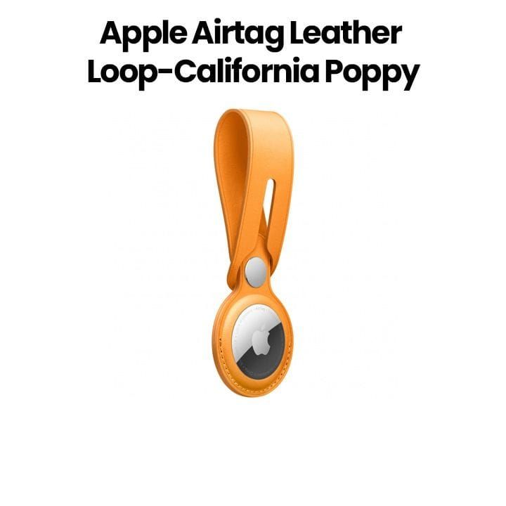 Apple AirTag Leather Loop, Stylish And Functional, Lightweight And Practical, Loop Design for Easy Attachment - California Poppy