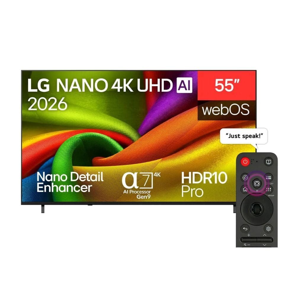 LG 55 Inch NanoCell UHD 4K Smart TV - WebOS with AI (Gemini & Copilot), α7 AI Processor Gen9, HDR10 Pro, Magic Remote, Built-In Receiver | 55NU840B6LA.AMRG