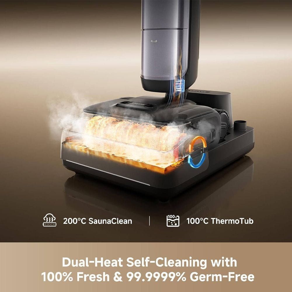 Dreame H16 Pro Steam Wet & Dry Vacuum Cleaner, 28000Pa Suction, 200°C Steam, Self-Cleaning, AI Edge Cleaning | Silver - HHR48F