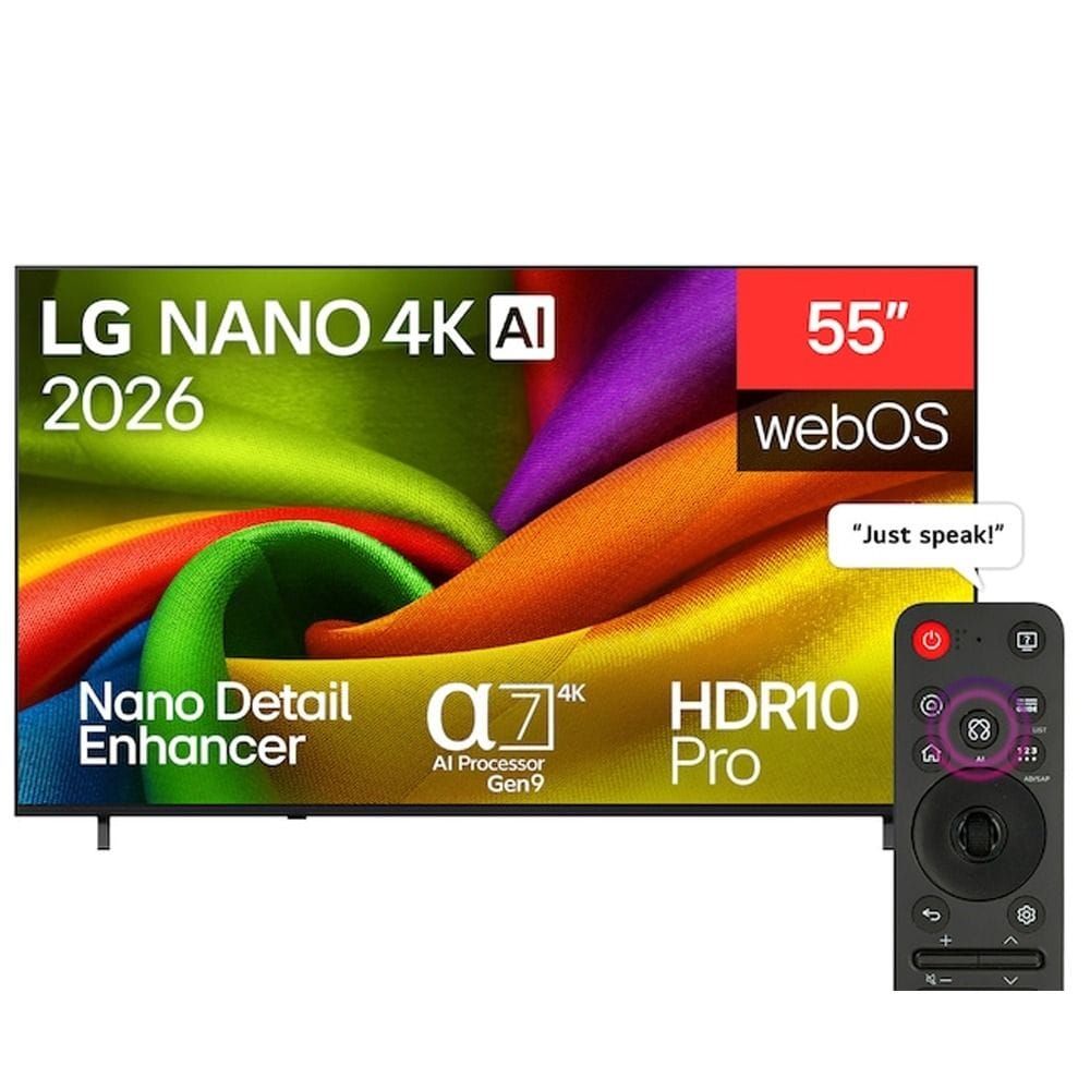 LG 55" NanoCell UHD 4K Smart TV, AI Picture Processing, HDR10, webOS Smart TV, ThinQ AI, 4K Upscaling | 55NU850B6LA.AMRG