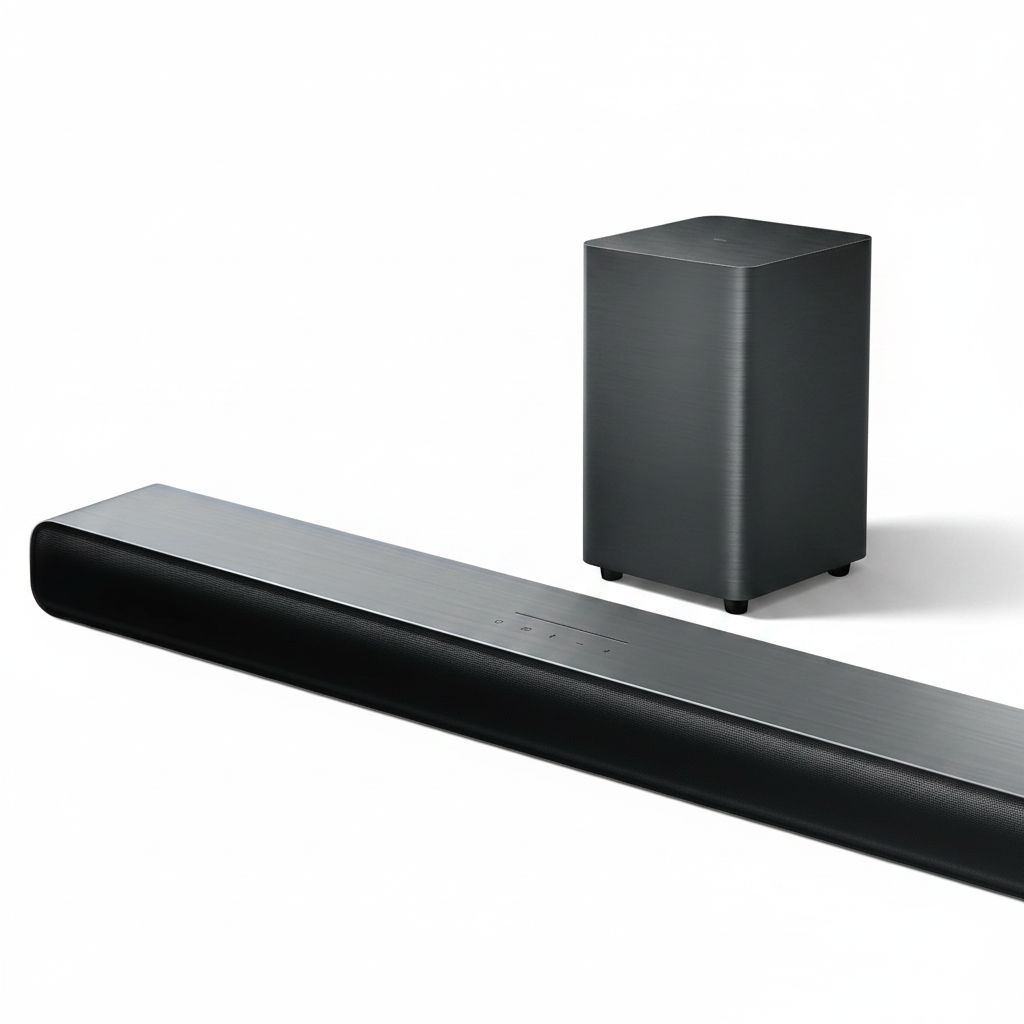 TCL 2.1 Channel Soundbar with Dolby Atmos, DTS Virtual:X, Wireless Subwoofer, Bluetooth, Auto Calibration - S55H - Black