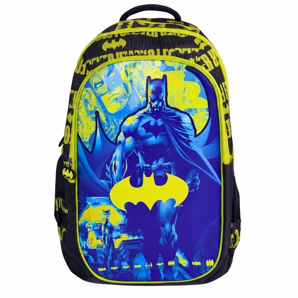 TRUCARE Batman 18 Inch Kids School Backpack - Ergonomic Lightweight Durable Student Bag for Boys