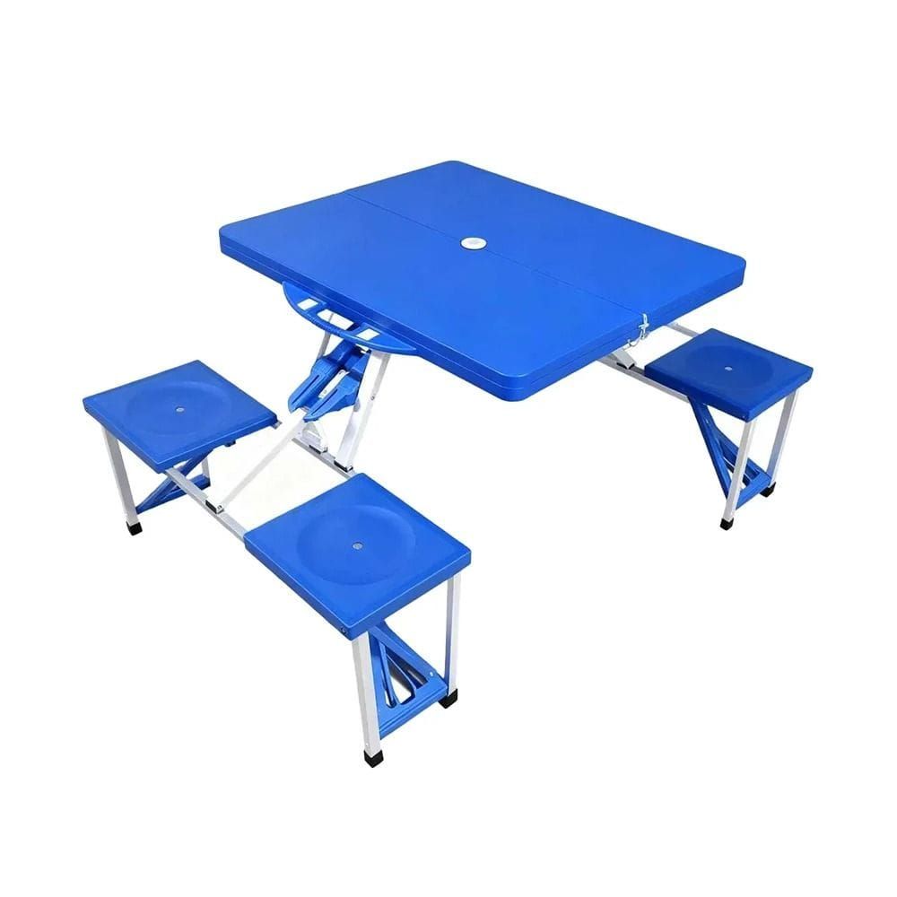ALM Portable Folding Picnic Table with 4 Integrated Seats, Lightweight Outdoor Camping Table, Foldable & Travel-Friendly | ALM-PT4 | 0619091809227