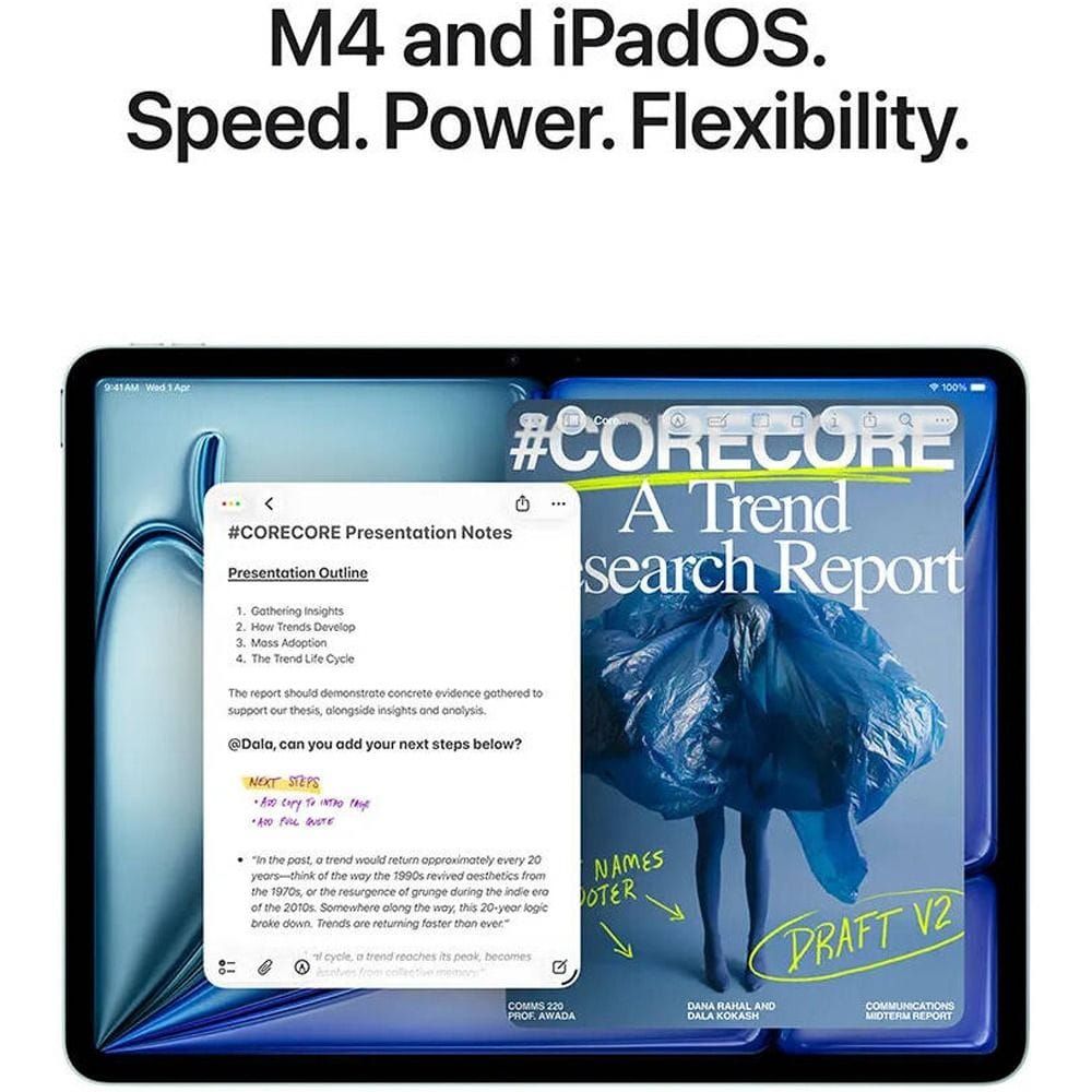 Apple iPad Air 13-inch Wi-Fi Tablet, 128GB Storage, Liquid Retina Display, Apple Intelligence, Touch ID | Purple - MH5T4AB/A