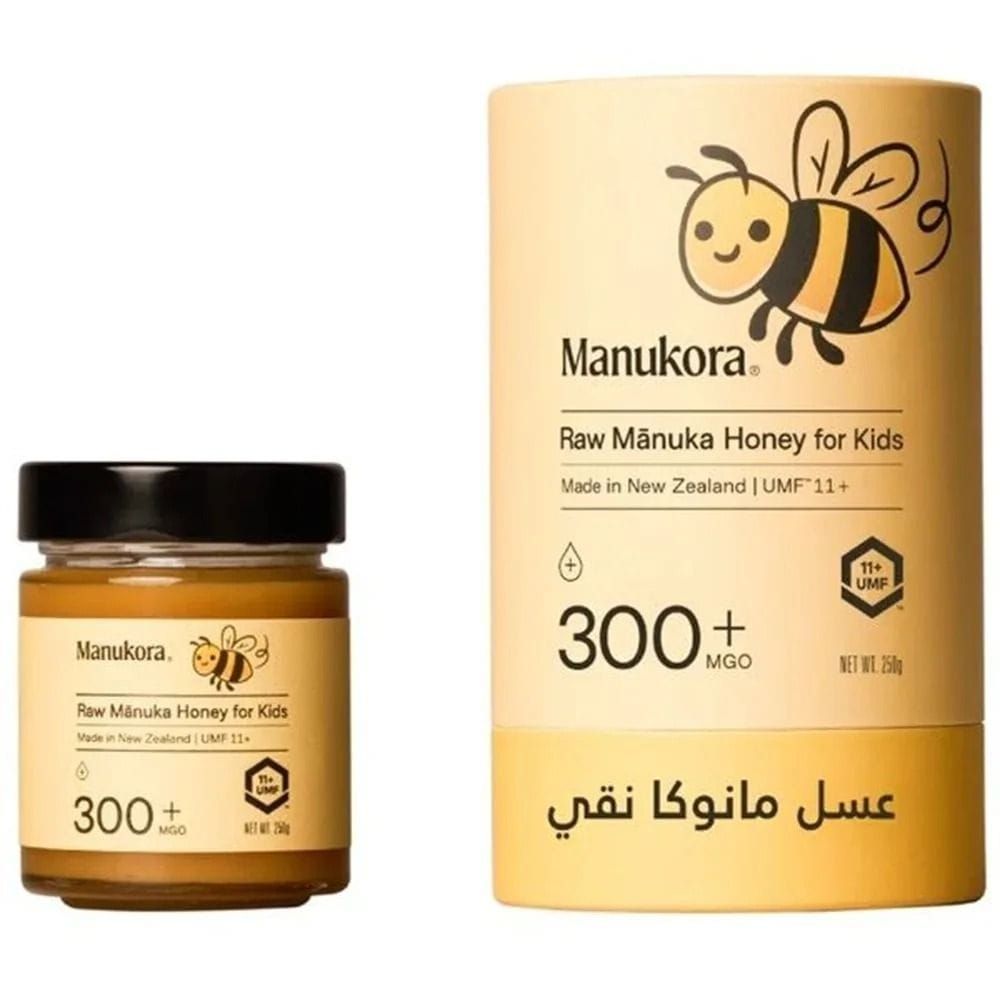 Manukora Raw Manuka Honey for Kids, 300+ MGO, Pure New Zealand Manuka Honey - 250g