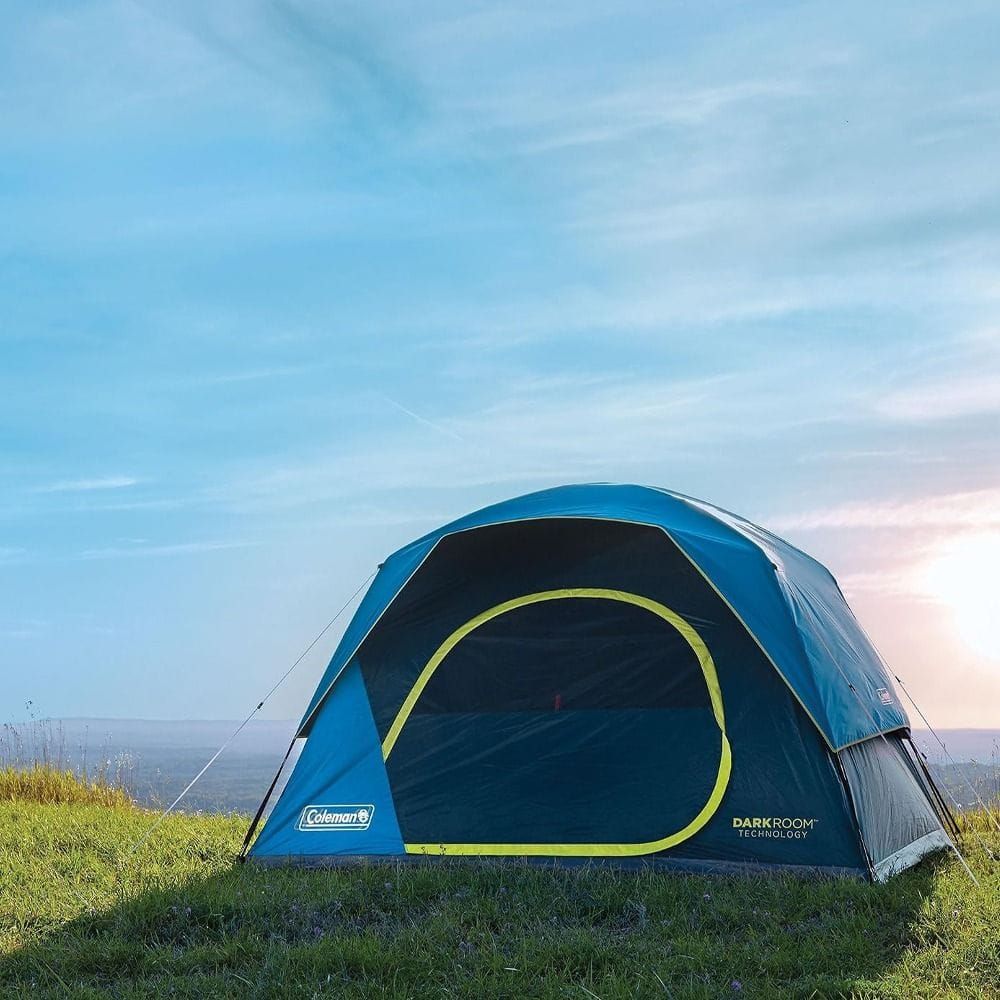 Coleman Skydome Dark Room 8-Person Camping Tent, 3-Season Dome Tent, Dark Room Technology, WeatherTec Waterproof Protection, Quick Setup, Fiberglass Poles