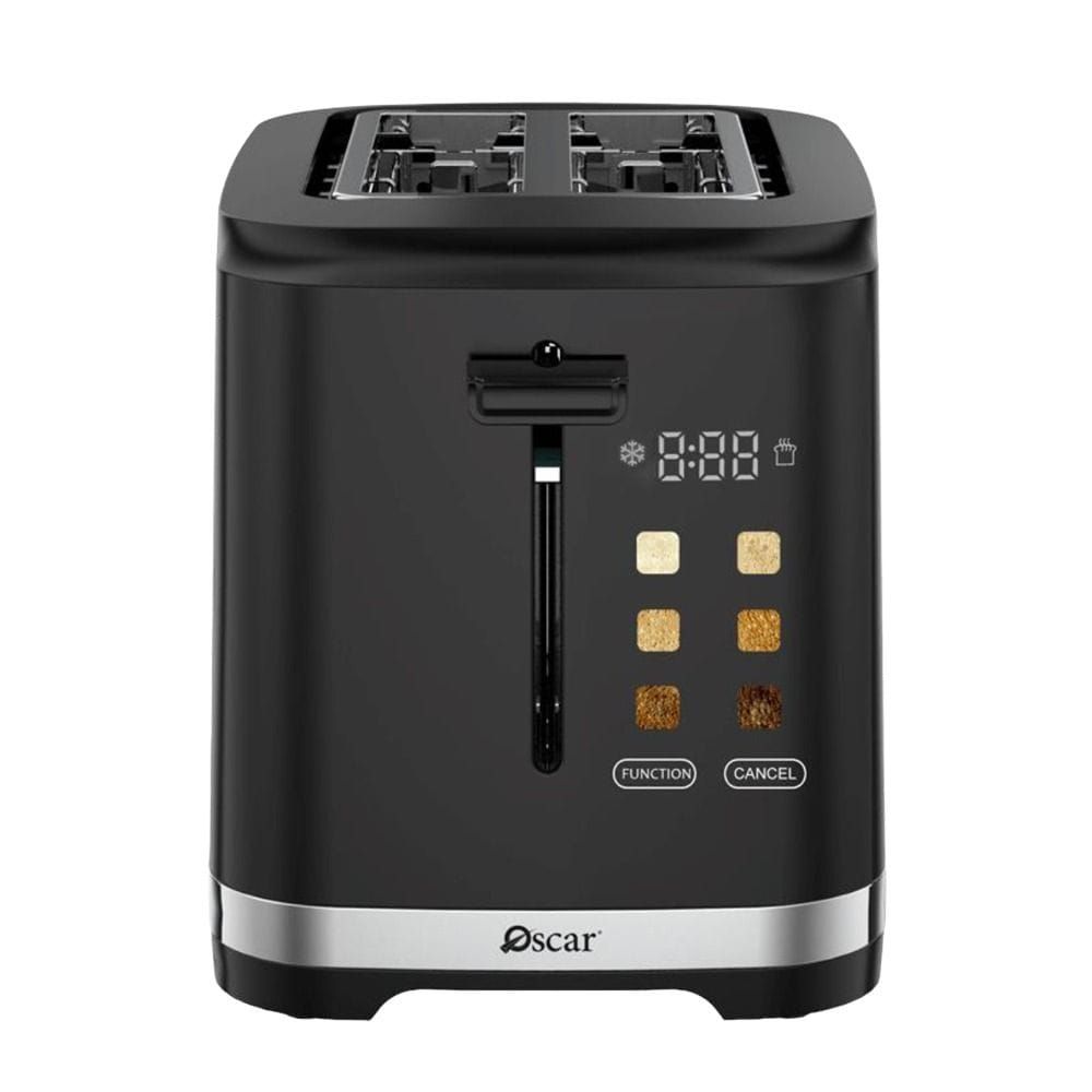 Oscar Platinum Series Digital 2-Slice Toaster, 800W, LED Display, 6 Browning Settings, Defrost & Cancel, Countdown Timer | OS-TBD02 - Black