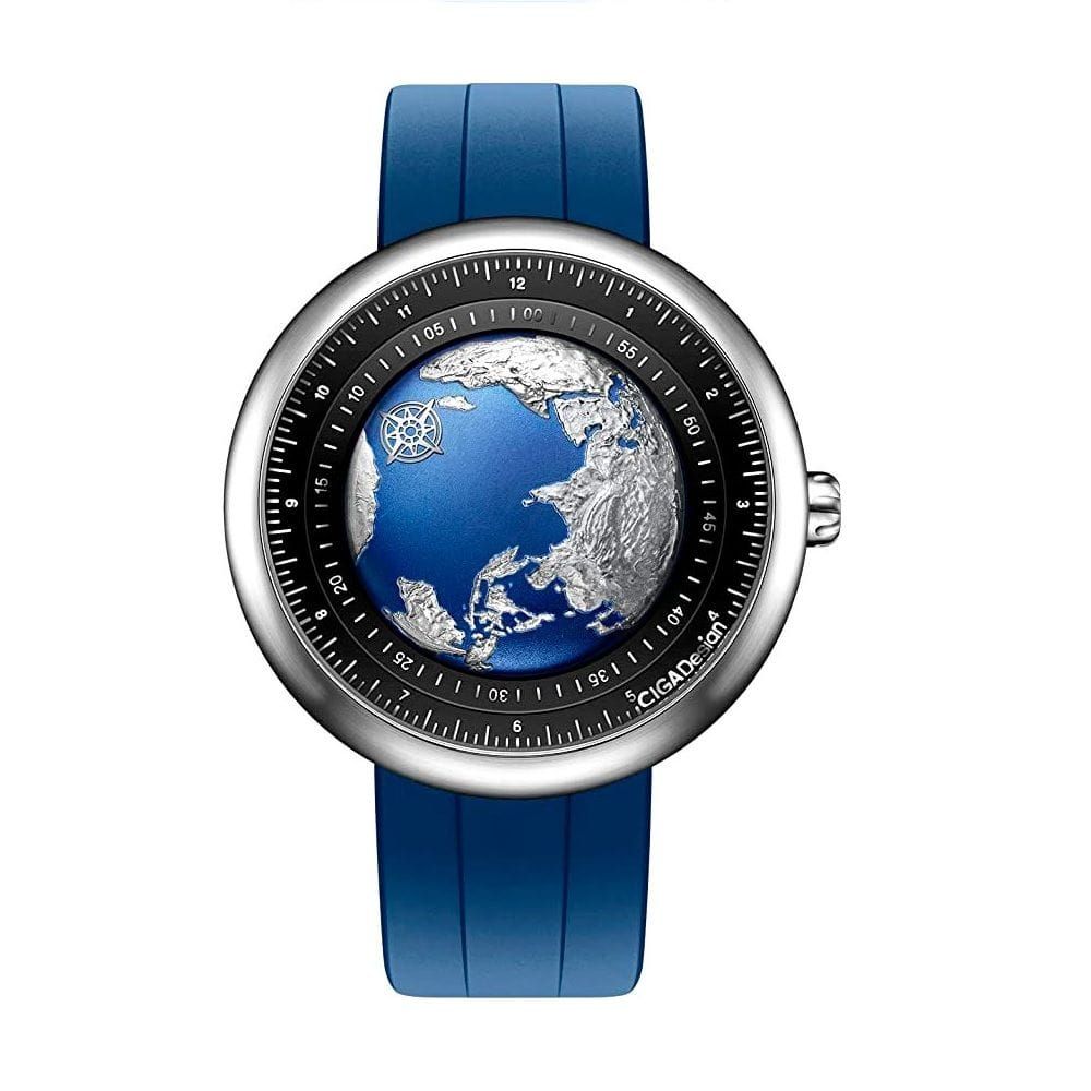 CIGA Design U-Series Blue Planet Automatic Watch, Stainless Steel Case, Swiss Made Automatic Movement, Sapphire Crystal, 30M Water Resistance