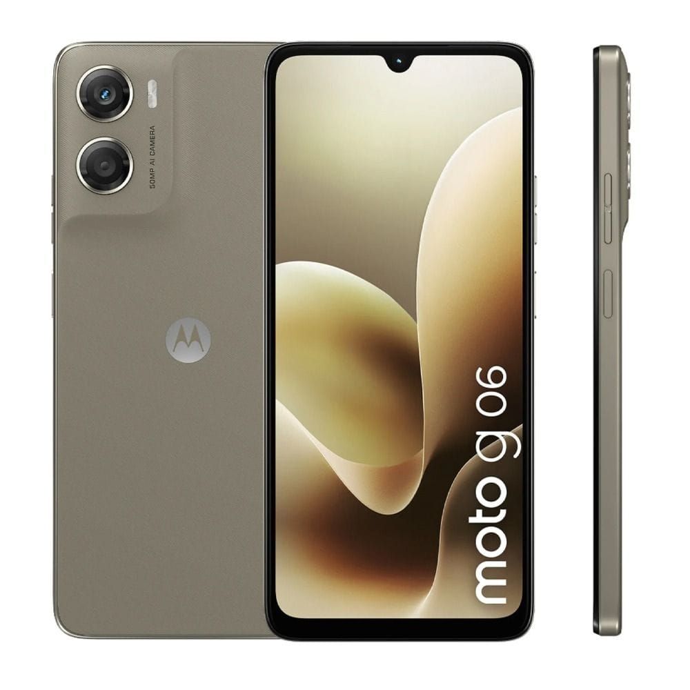 Motorola Moto G06 4G Smartphone, 4GB RAM, 64GB Storage, 6.88" 120Hz Display, 50MP Camera, 5200mAh Battery | Laurel Oak Khaki - PBA30033AE XT2535-15 AE