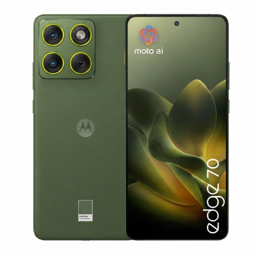 Motorola Edge 70 5G Smartphone, 12GB RAM, 512GB Storage, Dual SIM, High-Performance Display | Pantone Bronze Green - PBA50030AE XT2601-2 AE BZG DS RTL