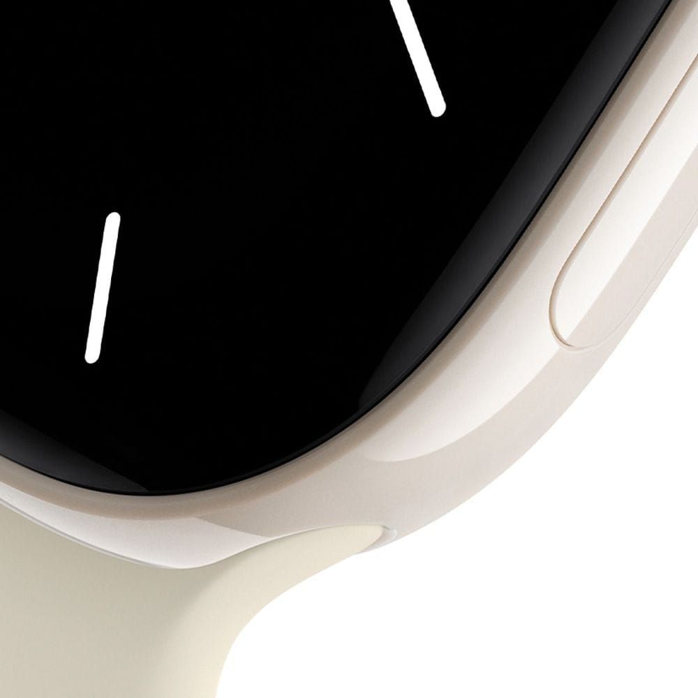 Apple Watch Series 12 GPS + Cellular 42mm Smartwatch, Light Gold Aluminium Case, Fitness & Health Tracking, S/M Sport Band | Sand - MJG24AF/A