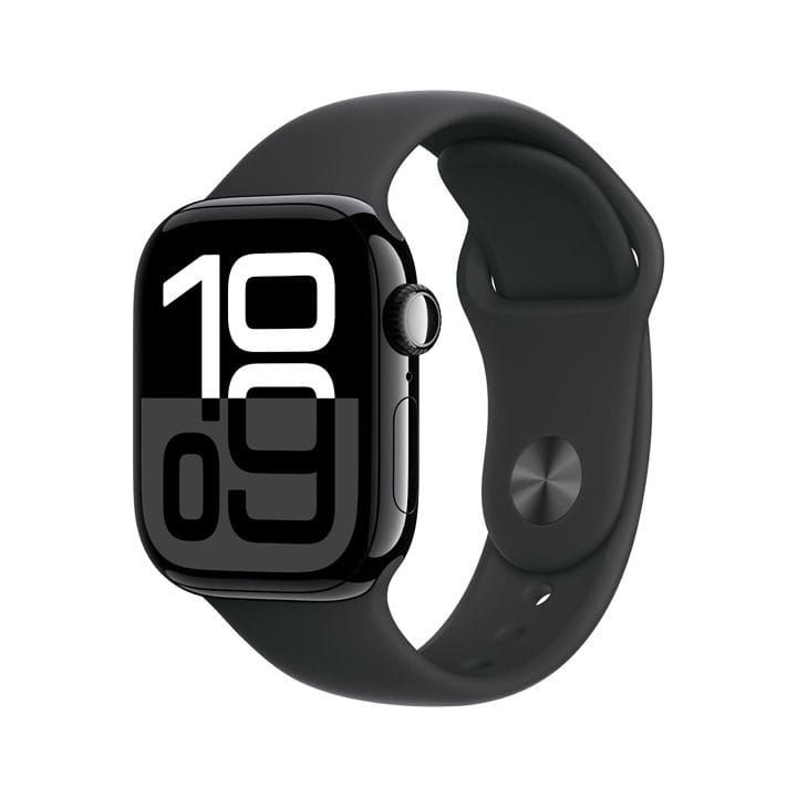 Apple Watch Series 10 GPS M/L 46mm, Larger And Brighter Display, Fast Charging - Jet Black Aluminium Case With Black Sport Band - MWWQ3QA/A