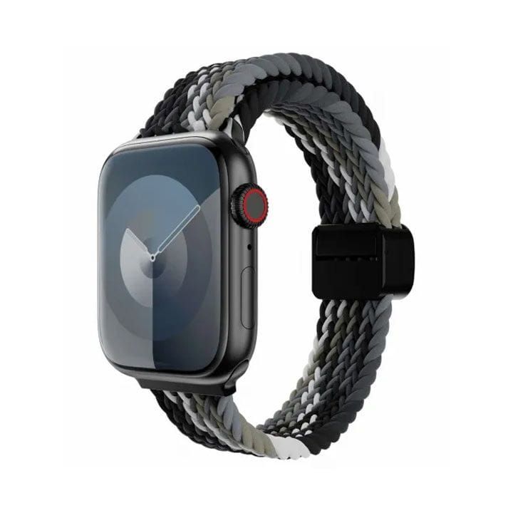 SwitchEasy Candy Braided Nylon Watch Loop with Magnetic Lock for Apple Watch Series 4-Series 9 38/40/41mm Black/Gray | SAW341237BY24
