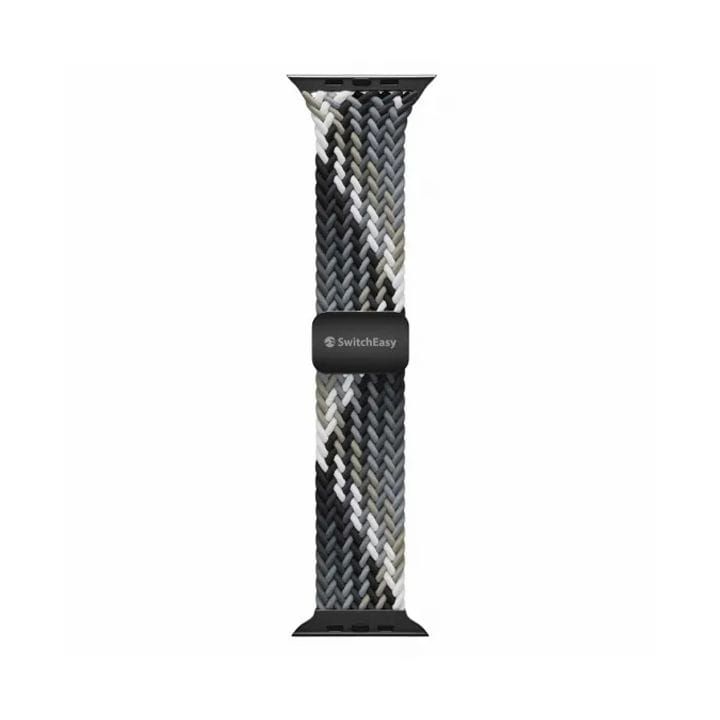 SwitchEasy Candy Braided Nylon Watch Loop with Magnetic Lock for Apple Watch Series 4-Series 9 38/40/41mm Black/Gray | SAW341237BY24